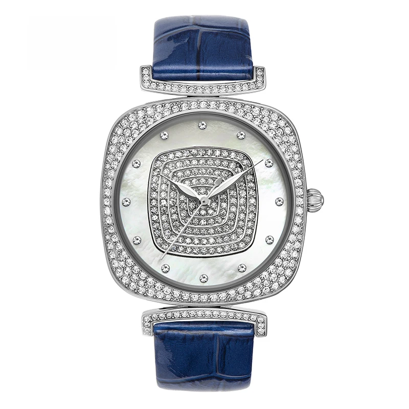 

Reloj Mujer Square Watches Woman Quartz Watch Ladies Leather Bracelet Waterproof Watch Top Brand Luxury Clock Shell Face Drill