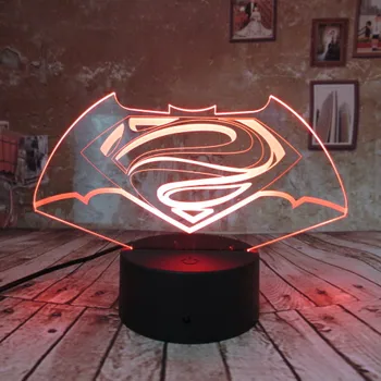 

Boy Gift Marvel Hero Batman Logo 3D Nightlight 7 Color Change USB LED Gradient Illusion Bedroom beside Birthday Gift Decoration