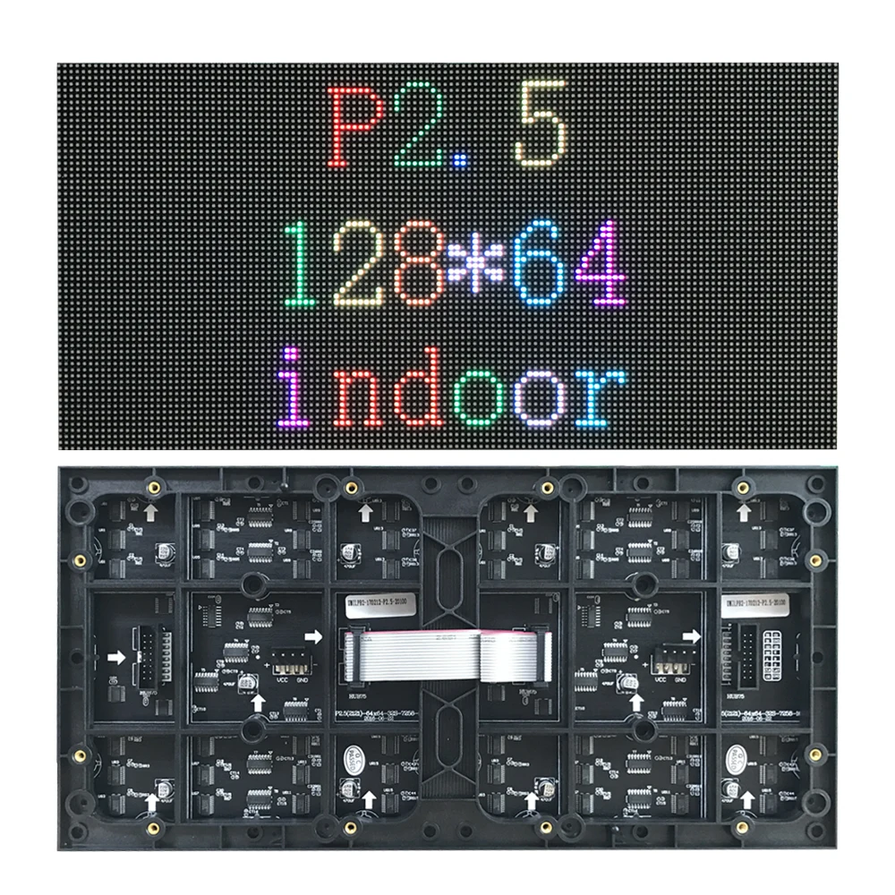 P2.5 SMD2121 RGB full color led display module indoor LED panel 1/32 scan 320*160mm text pictures video show|Светодиодные дисплеи|