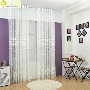 

2018 Reticulation Design Tulle Window Curtain For Living Room White Voile Curtain Kitchen Sheer Curtains/Panels Window Screening