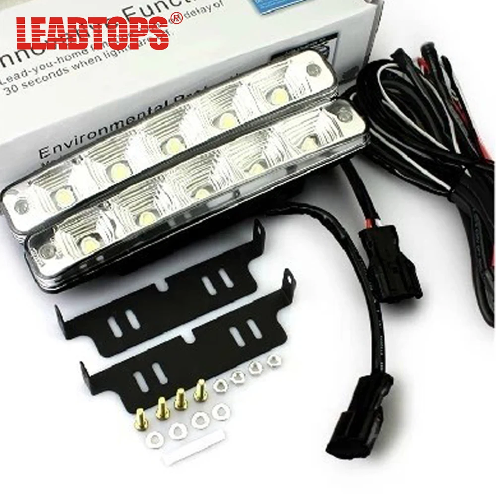 

New 1pair Super White 5 LED Universal Car Light Daytime Running Auto Light DRL Auxiliary Lamp in the day CE