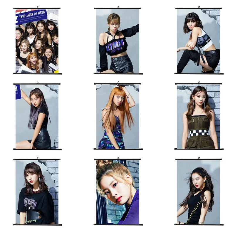 

1Pcs High Quality Different Designs A4 Posters K-POP Girl Group Twice Small Hanging Scroll Painting Stationery Supply
