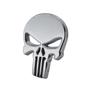 

Car Styling The Punisher 3D Metal Skull Sticker Emblem Body Badge Accessories For Citroen c2 c4 c5 c4l c3 saxo xsara picasso