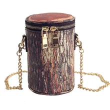 2016 New Arrival Small Chain Crossbody Bag for Women Mini Barrel-shaped PU Leather Shoulder Bag High Quality Messenger Bags