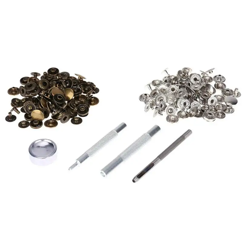 

50pcs Metal Snap Buttons Press Popper Stud Button Fastener With 4 Pieces DIY Fixing Press Studs Sewing Tools Snaps Buttons