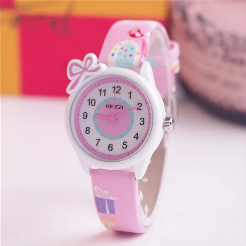 Kezzi Top Brand Kids Children Fashion Watches Quartz Analog Cartoon Leather Strap Wrist Watch
