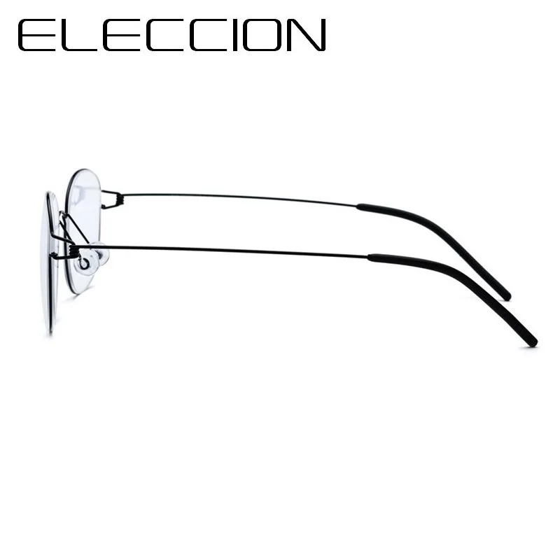 ELECCION сверхлегкий титановый рецепт очки оправа для мужчин Близорукость Оптические Оправы для женщин ретро очки без винтов