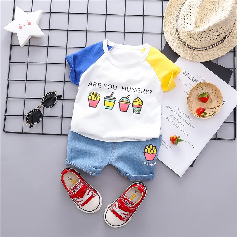 

HYLKIDHUOSE 2019 Summer Toddler Infant Clothing Sets Baby Girls Boys Clothes Suits T Shirt Shorts Kids Children Vacation Clothes