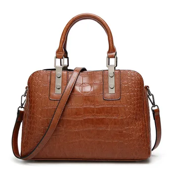 

cAlligator Bag Women Handbag Cow Split Leather Embossed Female Handbags Solid Color Elegant Fashion Ladies Handbags Bags