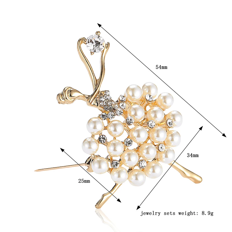 QCOOLJLY, броши для балета, танцовщицы, балерины, для женщин, Cachecol, булавка для хиджаба, клипсы, шапки, шарфы, корсажи, букет из искусственного жемчуга, броши