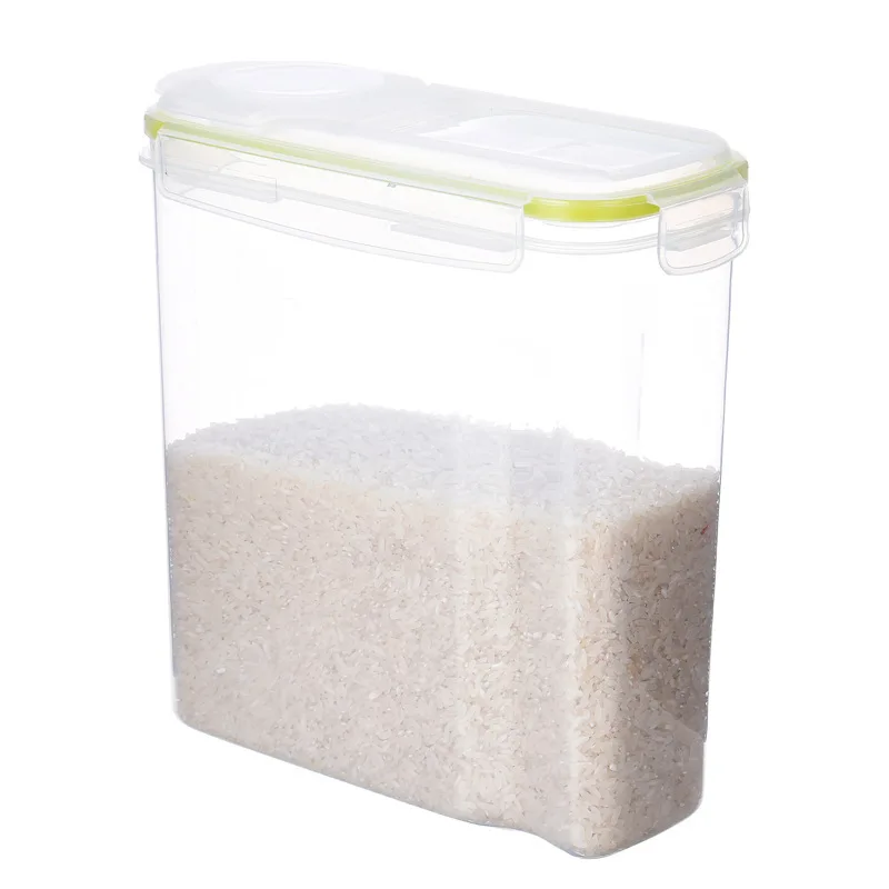 Kitchen Transparent Storage Box Grains Beans Storage Contain Sealed Home Organizer Food Container Refrigerator Storage box - Цвет: Зеленый