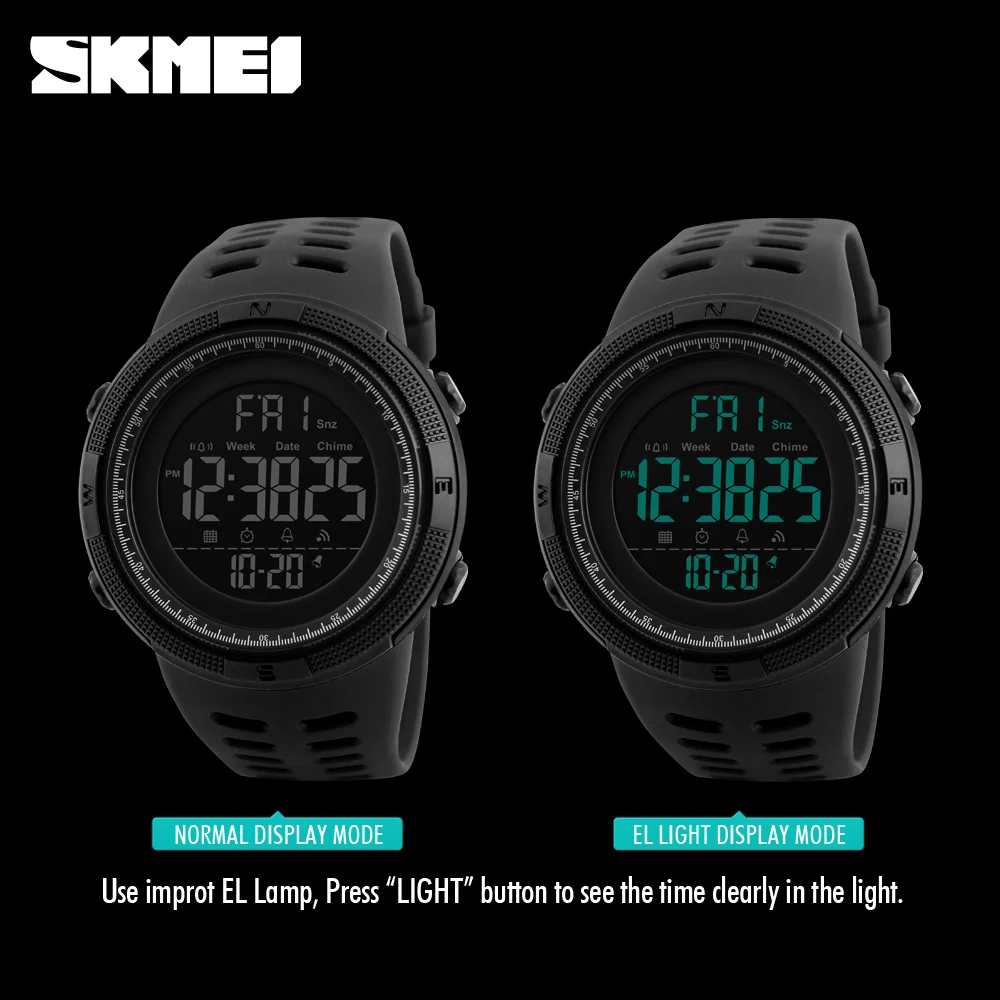 New Brand Men's Fashion Sport Watches Chrono Countdown Men Waterproof Digit Watch Military Men Clocks and Watches SKMEI Zegarek