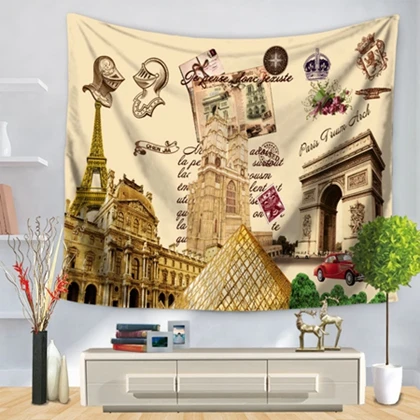 Tapestry14 Париж Лондон Нью Йорк здание печати Гобелены стене висит Европа пледы ковры одеяло палатка путешествия матрас Pad гобелены - Цвет: Tapestry14