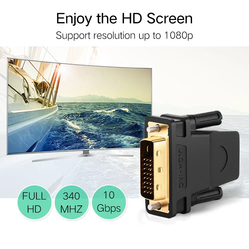 Ugreen hdmi к DVI 24+ 1 адаптер женщины к мужчине 1080 P HDTV конвертер для пк PS3 проектор TV Box