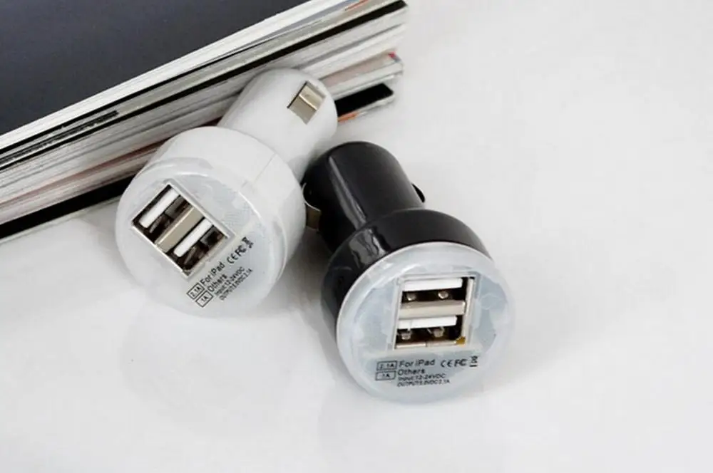 Автомобильное зарядное устройство Мини двойной 2 порт USB питание цвета телефон