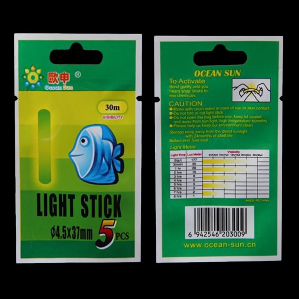 50 قطع 4.5*37 ملليمتر الصيد تعويم Lightstick ضوء قضيب تعويم ليلي أضواء الظلام الوهج عصا مفيدة الكثير الصيد/ حزب