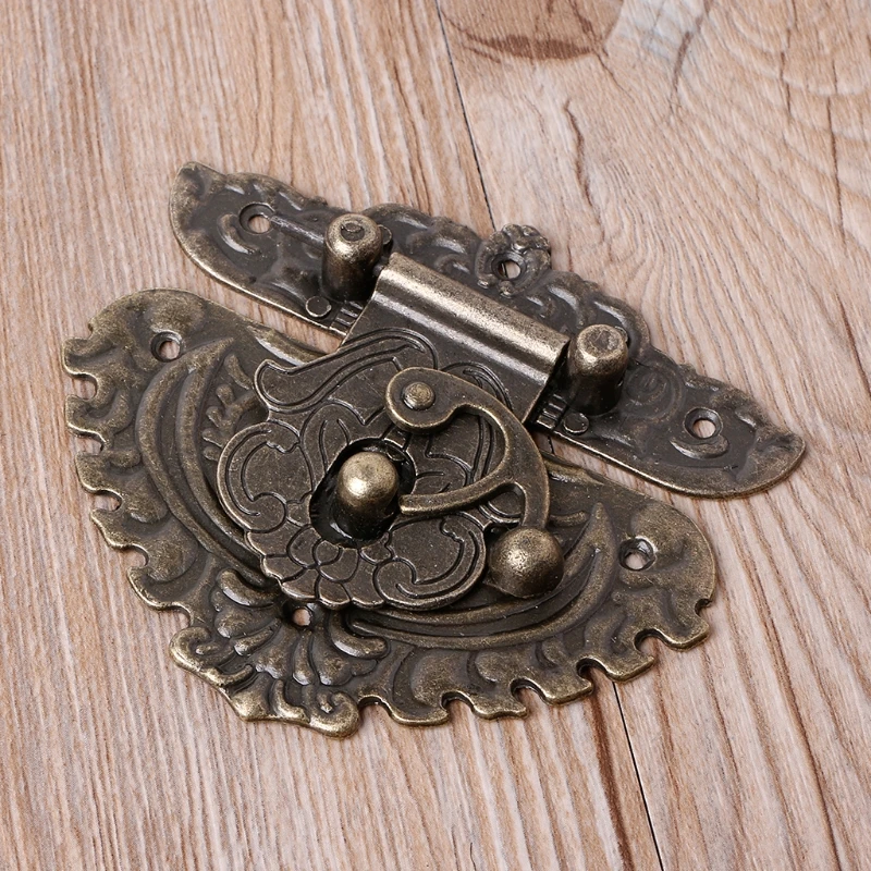 Antique Latches Catches Hasps Solid Clasp Buckles Agraffe Small Lock For Wooden Box Hardware,Vintage Heart Locks