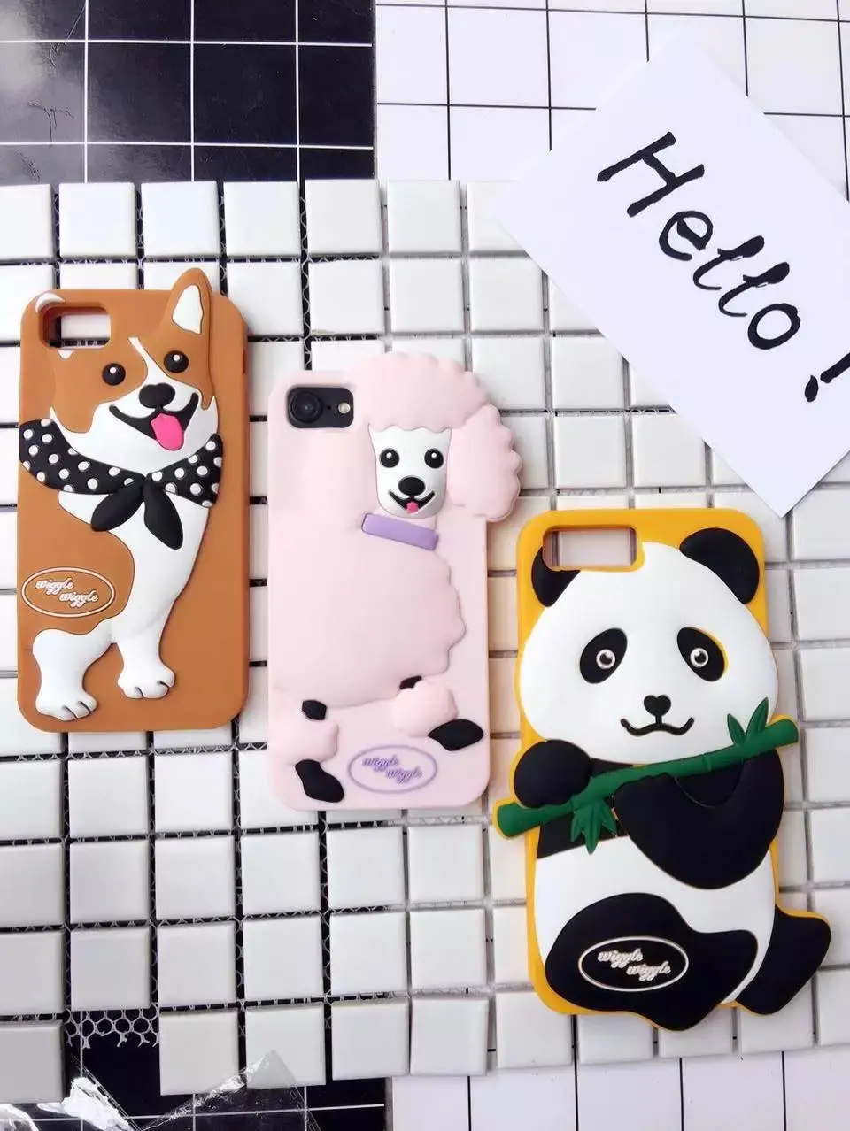 Indah Lucu Kartun Domba Anjing Panda Lembut Silicone Kembali Penutup