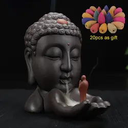 Курильница для благовоний горелка + 20 шт пирамидки благовоний Керамика Будды Stick держатель кадило дым курильница для благовоний домашнего