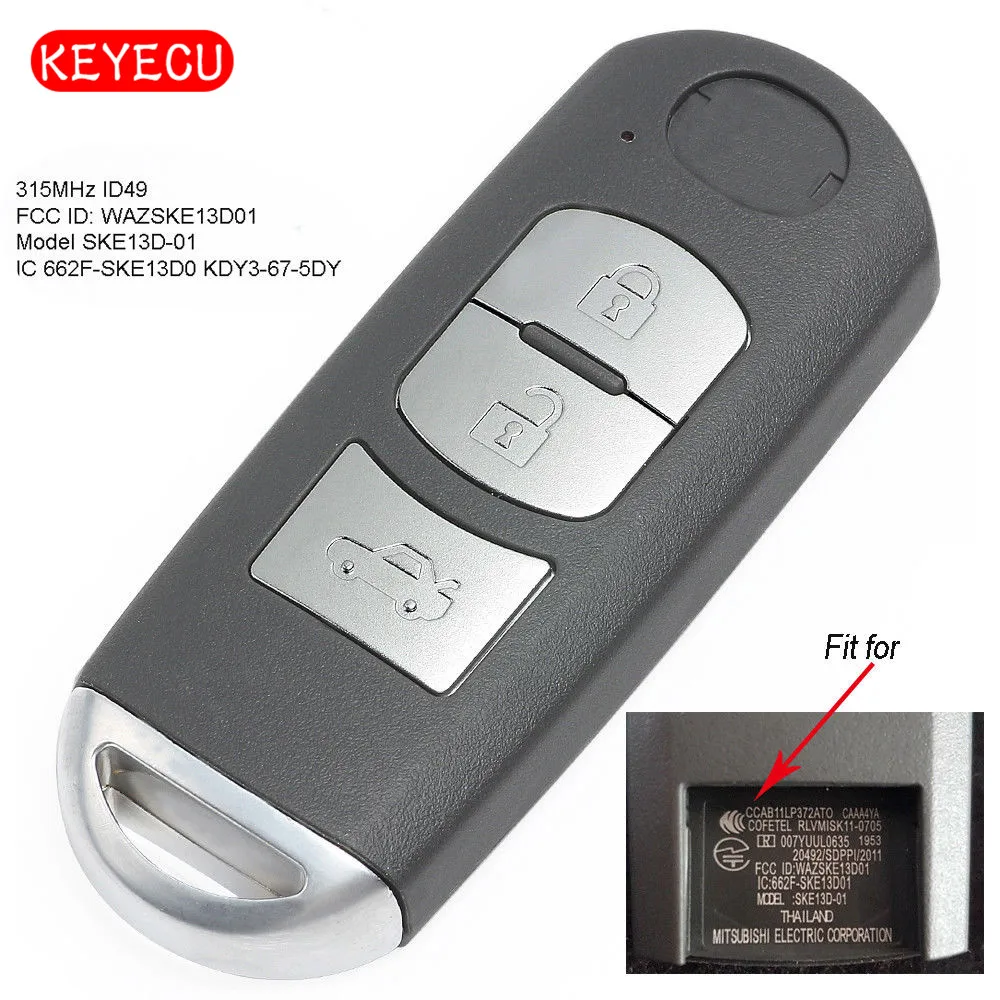 New Replacement for Key Fob Case Housing Keyless Entry Remote Key Fob with Uncut Blade Fit for Mazda 3 5 6 RX8 CX5 CX7 CX9