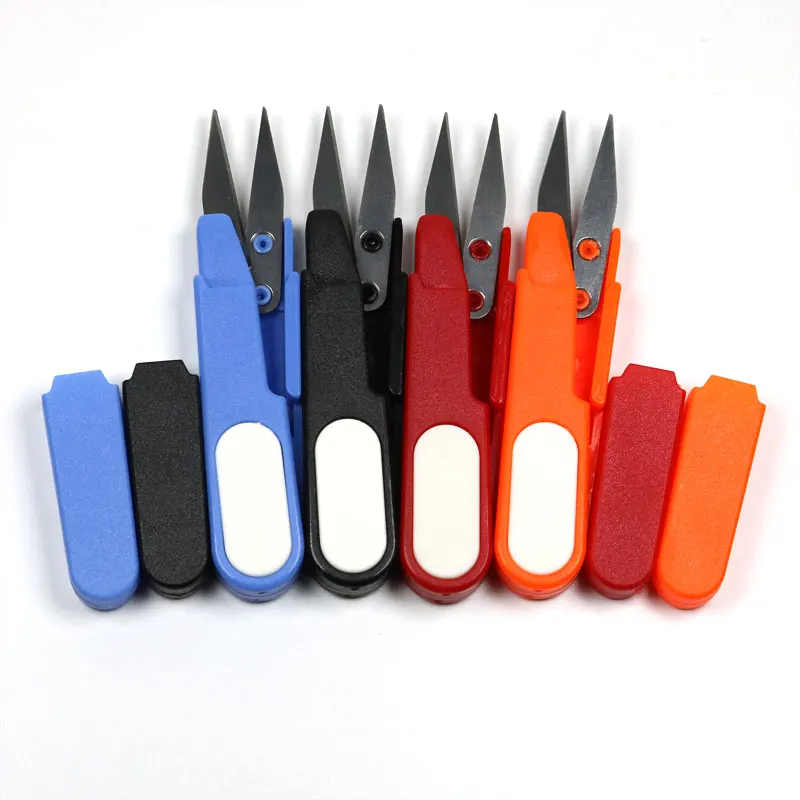 

2PCS Portable Plastic Handle Capped Fishing Line Cutter Scissors Cord Sewing Fishing Tackle Tools