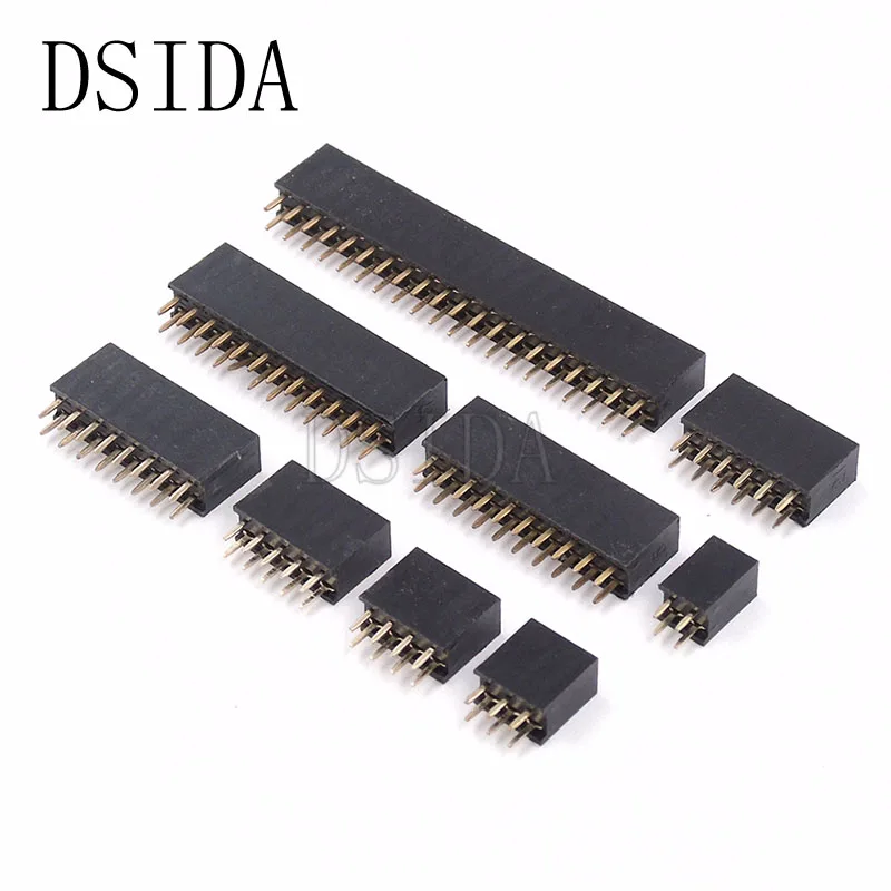 

10PCS/Lot Double Row Pin Female Header Socket Pitch 2.54mm 2*2p 3p 4p 5p 6p 8p 10p 12p 20p 40p Pin Connector plug