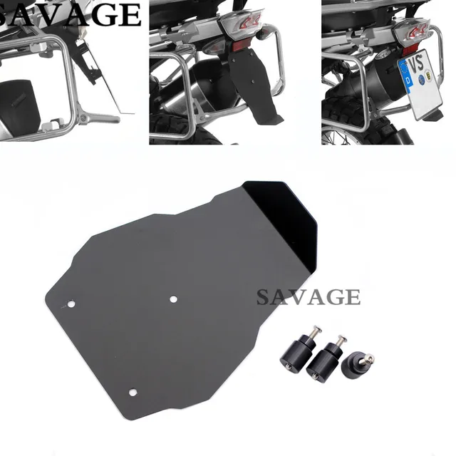 Motorcycle Black Number Plate Splash Guard License Plate Holder For BMW