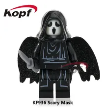 Одиночная кирпичи тематика ужасов Фильм КРИК убийца Хэллоуин костюм страшная маска строительные блоки детские подарочные игрушки KF936