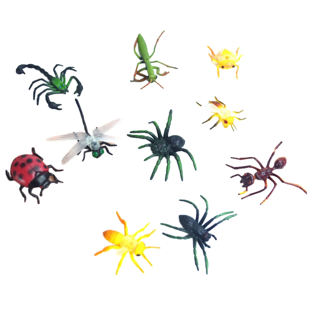 MagiDeal 10 шт./компл. имитация Пластик насекомых статического модель игрушка животный мир зоологии Развивающие игрушки для детей Детская куртка с воротником-хомутом для малышей
