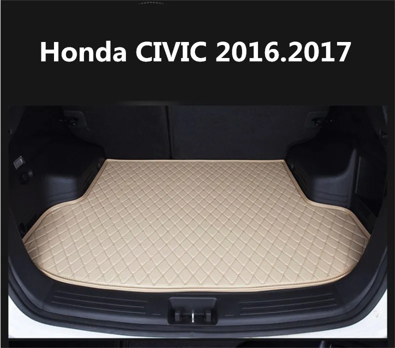 

For Honda CIVIC 2016.2017 Cargo Liner Trunk Mats Auto Boot Mat High Quality Brand New Embroidery Leather Free shipping