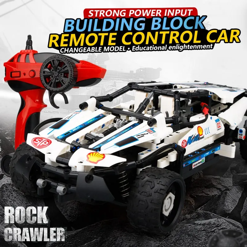 

ABS DIY Model Building Block Remote Control Car SDL 2017A-9 Commande Racing Car Dirt Bike Child Educational Toys Gift 46*20*13cm