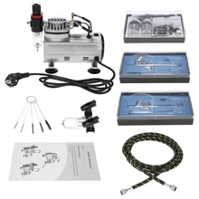 Назальный NT-12 Аэрограф компрессор Автоматическая остановка функция компрессор с 3 двойного действия пульверизаторы для художественной живописи ногтей татуировки