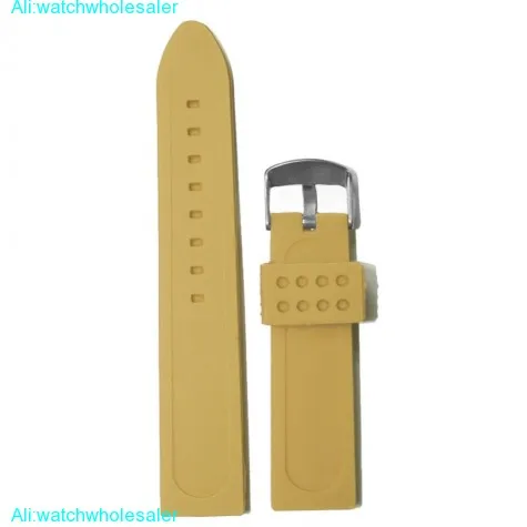 22mm Camel Brown Silicone Jelly Rubber Ladies Men Watch Band Straps WB1072K22JB