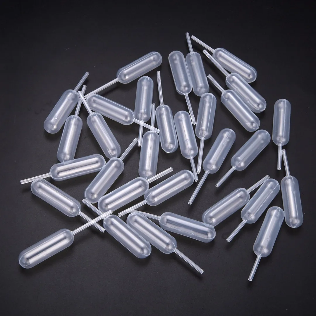 100 Pieces 65mm Pipettes Plastic Squeeze 4ml Transfer Pipettes Dropper For Cupcake Ice Cream Chocolate One-time use