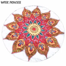 Водная Принцесса летнее круглое, печатное гобеленовое Пляжное Полотенце покрывало для пикника Йога Коврик Полотенце покрывало бикини покрытие парео