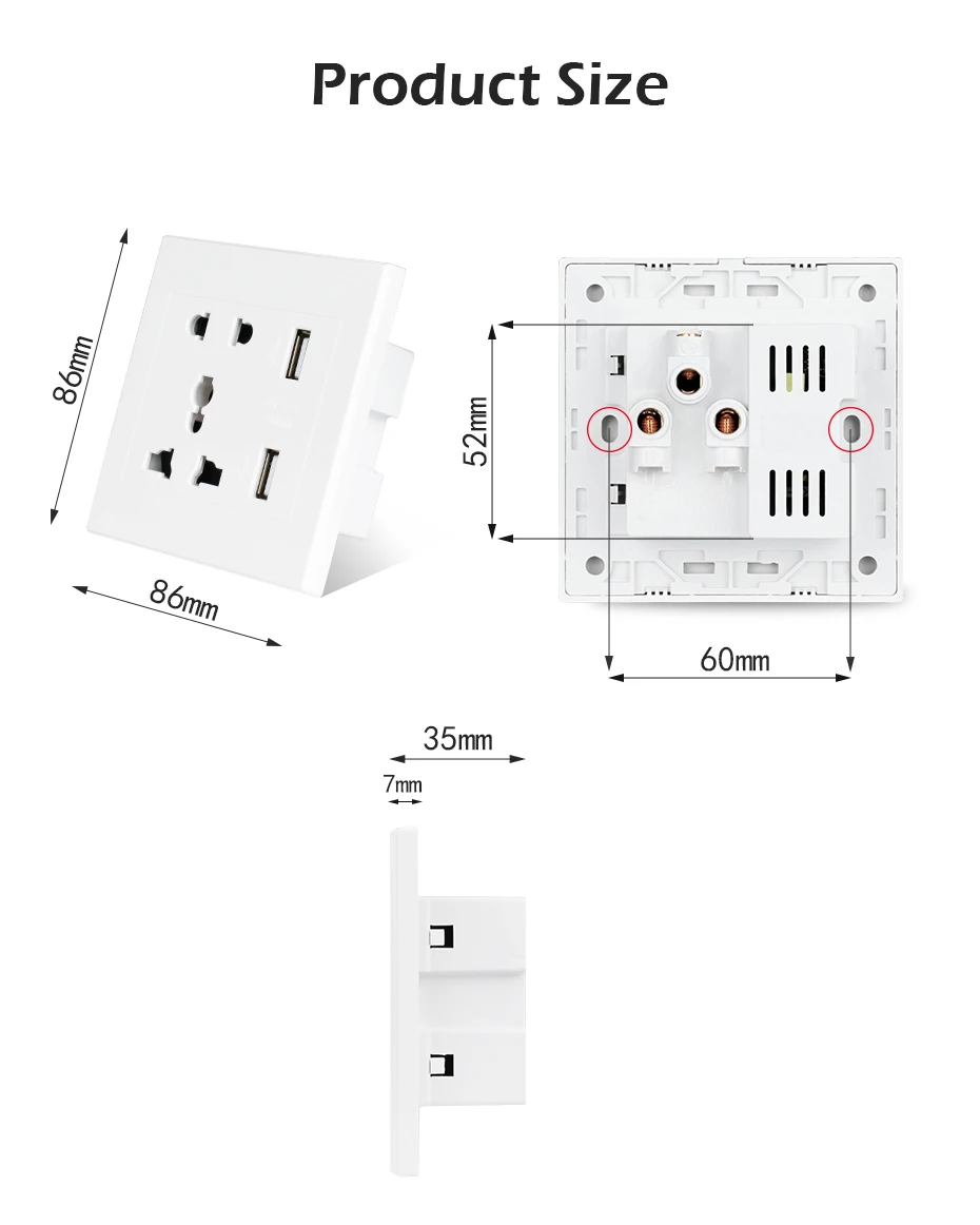 Minitiger универсальный стандарт 2.1A USB настенная розетка домашнее настенное зарядное устройство 2 порта USB зарядное устройство для телефона белый/черный/золотой