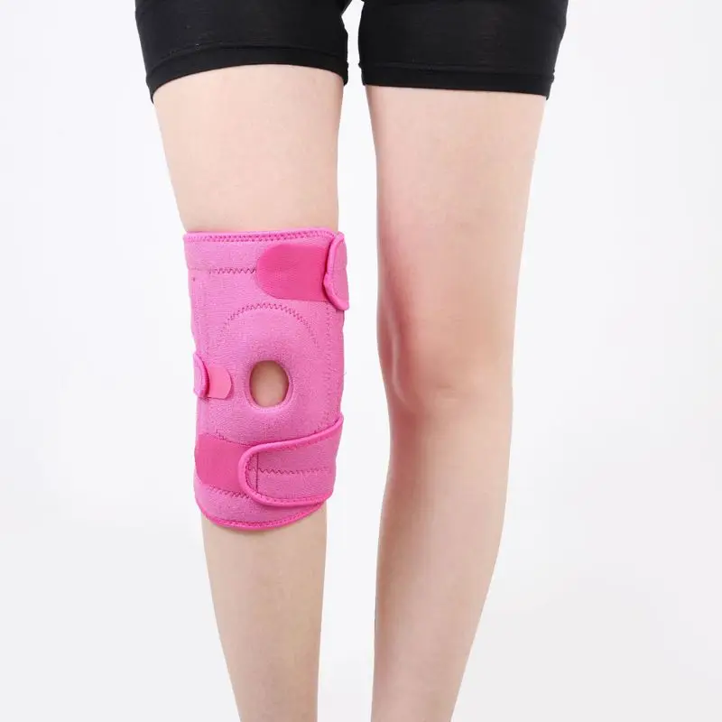 Уличные спортивные наколенники боковые стабилизаторы открытый коленный наколенники Поддержка фиксатор протектор для артрита Meniscus ACL LCL MCL 1 шт - Цвет: Pink free size