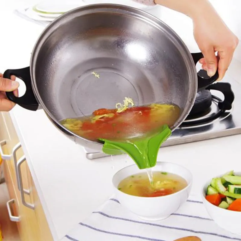 

Kitchen Gadget Home Silicone Liquid Funnel Diversion Mouth Anti-spill Kitchenware Round Useful Pour Soup Accessories Tool