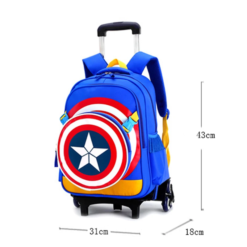 2019 New Arrival Triple Wheels Trolley School Bag For Girls and Boys Portable Detachable Backpacks For Children Alloy Rod Bags