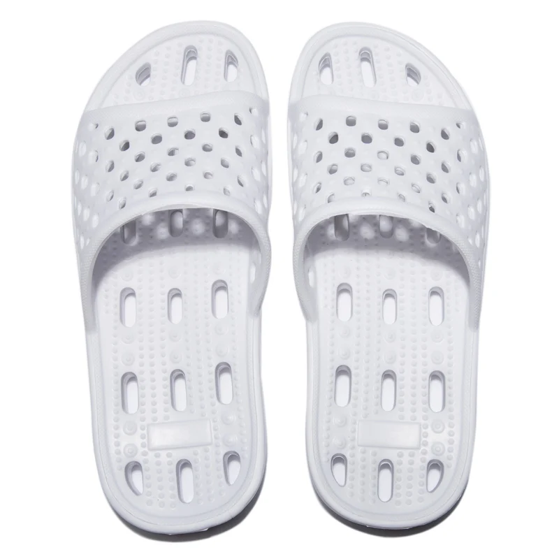 Мужские шлепанцы для ванной; обувь из ЭВА наивысшего качества; Мужская водонепроницаемая обувь с дырками; очень мягкий и нескользящий светильник; дышащие Тапочки - Цвет: White