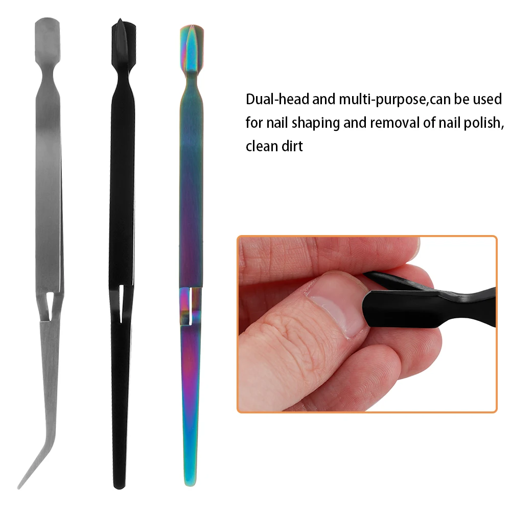 

1Pcs Dualend Nail Art Shaping Tweezers Nail Cuticle Remover Multi-Function Clip UV Gel Acrylic C Curve Nipper Picking Rhinestone