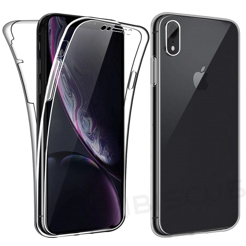 Двойной силиконовый чехол мягкий для iPhone 11 Pro XR X XS Max Передняя Задняя крышка 5 SE 6S 6 8