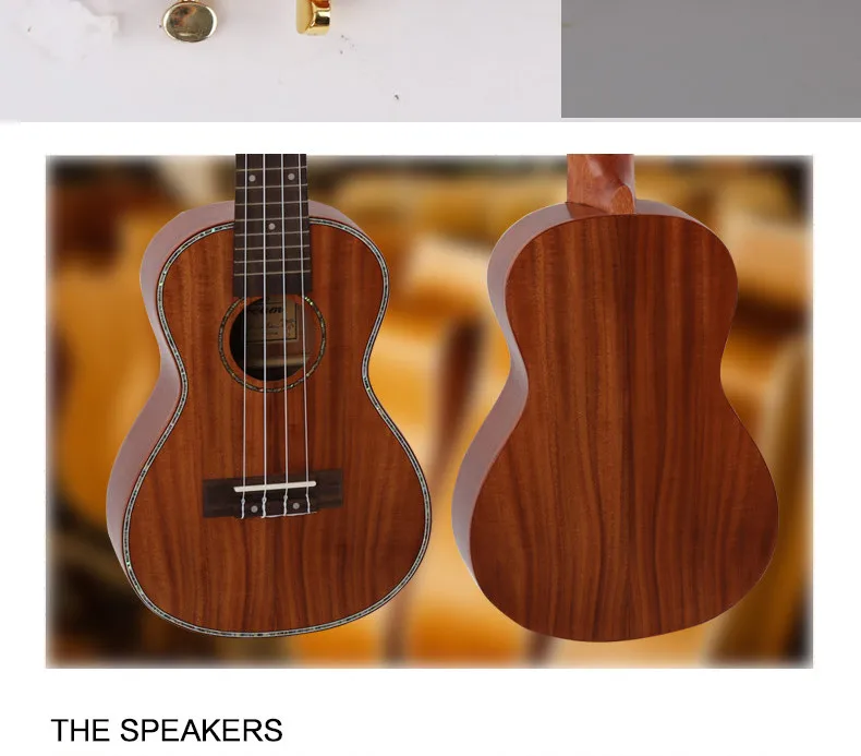 Полный Sapele 23 дюймов Маленькая деревянная гитара музыкальный струнный инструмент Закрытая ручка 4 струны гитара 18 ладов укулеле гитара UC-C8L