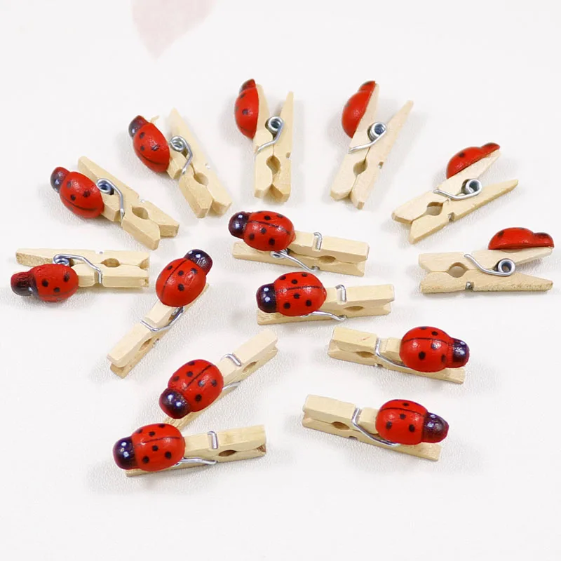 50 шт. деревянные зажимы в форме божьей коровки 2 5 см|clip clothespin|clip photoclip wood |