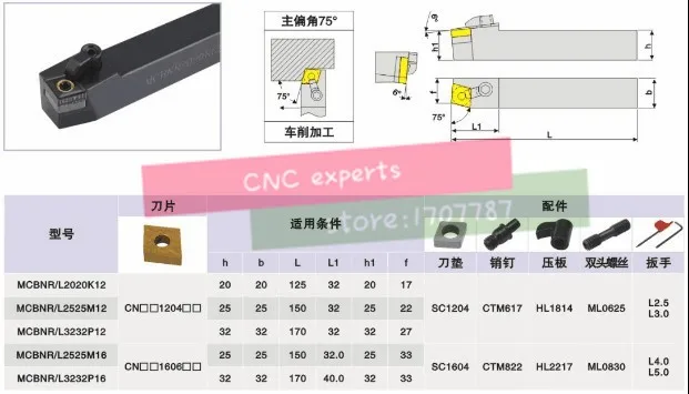 MCBNR3232P12, 75 градусов Внешний токарный инструмент Заводские розетки, для CNMG1204 вставить эфир, расточные бар, cnc, машина