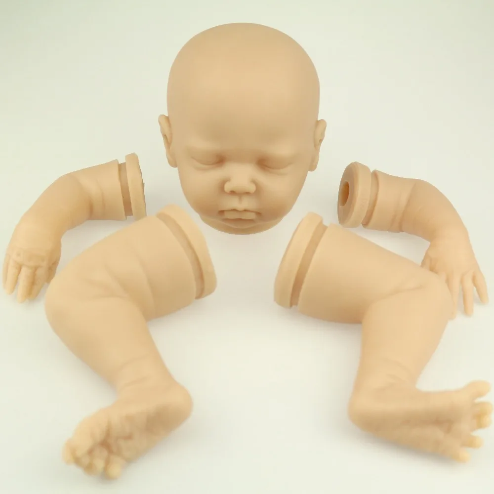 

18 Inch Reborn Sleeping Baby Doll Mould Kits Soft Vinyl DIY Lifelike Newborn Babe Body Parts Head Arms Legs Close Eyes Accessory