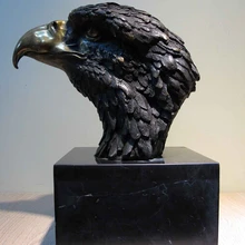 Bi003701 Western Art Deco Бронзовая Фигурка Hawk Eagle Head базы Мрамора Статуя Скульптура