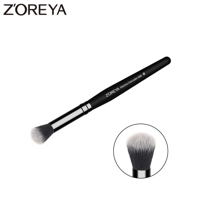 

ZOREYA Brand High Quality Concealer Makeup Brushes Black Wooden Handle Soft Nylon Hair Cosmetic Tools For face Makeup