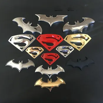 

1 PCS 3D metal Superman bat emblem Auto Badge Motorcycle accessories Funny car stickers Universal Car Styling