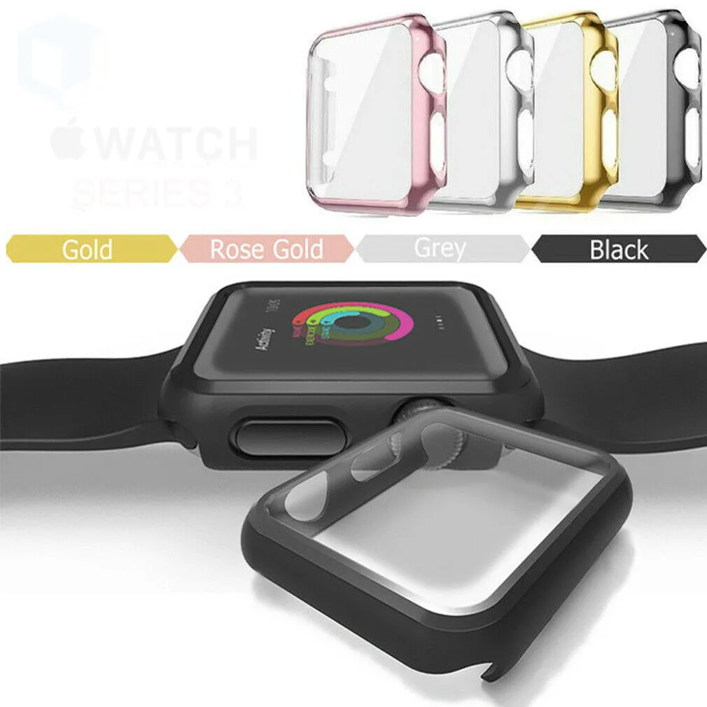 

Apple Watch Series 3 Soft TPU Bumper iWatch Screen Protector Case Cover 38/42mm